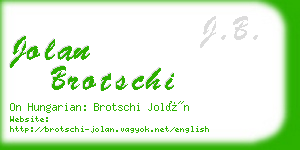 jolan brotschi business card